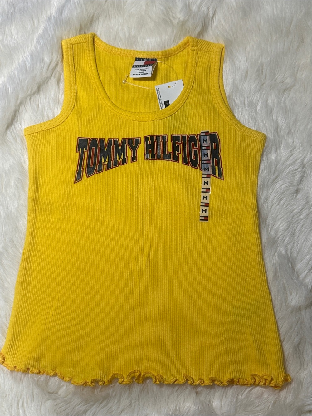 Tommy Hilfiger yellow tank girls medium NWT